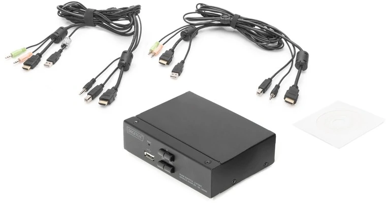 Assmann Electronic Assmann elektroninis DIGITUS KVM jungiklis 2x1 HDMI 2 prievadų vieno Ekrano 4K/30Hz FreeSync
