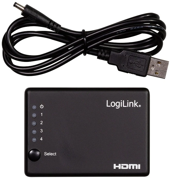 LogiLink LogiLink HDM- Splitter 1x4-Port, 4K / 30Hz, Schlank, schw.