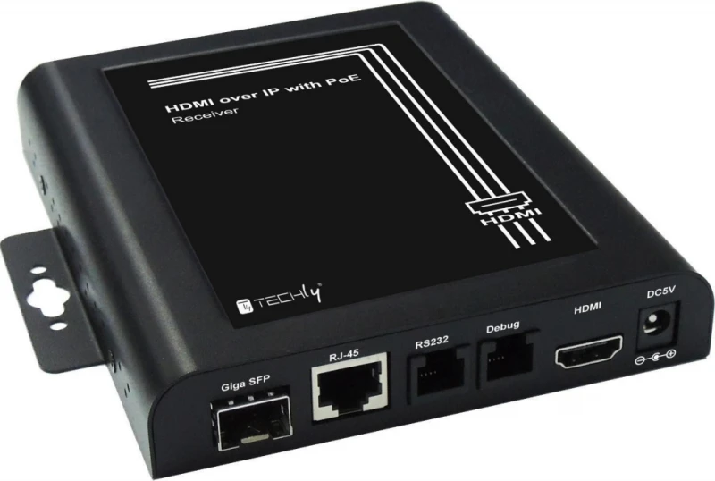 „Techly 020515“ HDMI ilgintuvo imtuvas per susuktą porą, RJ45 PoE, skirtas televizoriaus sienai