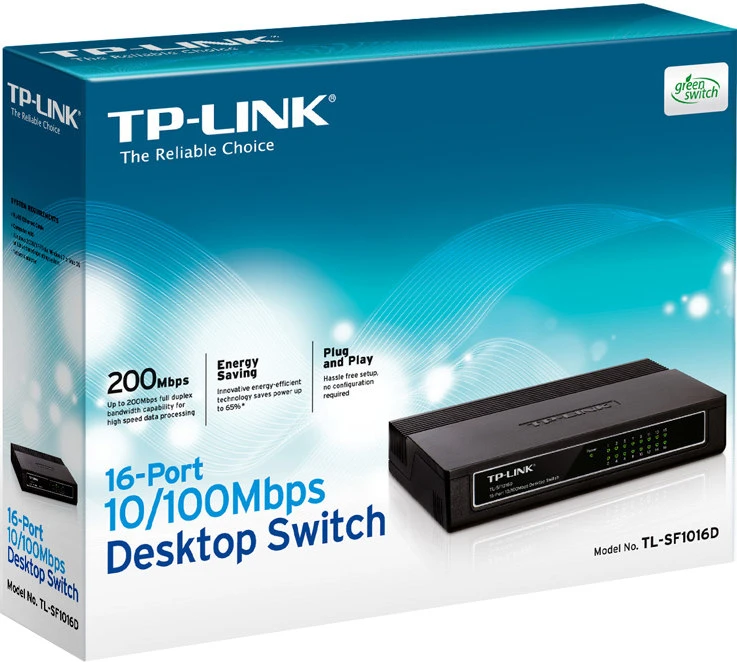 Maršrutizatorius TP-LINK 16 prievadų 10/100 Mbps komutatorius darbalaukio
