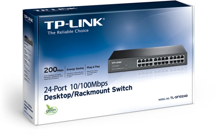 Maršrutizatorius TP-Link TL-SF1024D stovo komutatorius 24x10/100Mbps