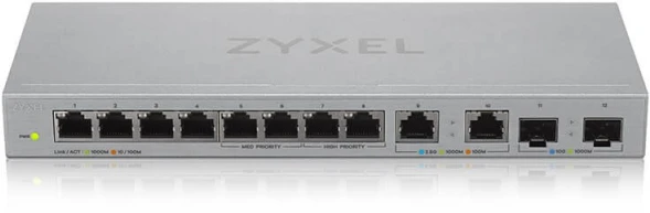 Šakotuvas Tinklo Komutatorius - Zyxel XGS1010-12 Ne-valdomas Gigabit Ethernet (10/100/1000) Pilka