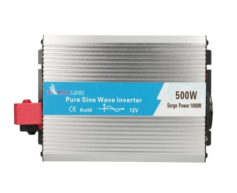 EXTRALINK automobilio įtampos keitiklis 12V-230V 500W grynas sinusas OPIP-500W