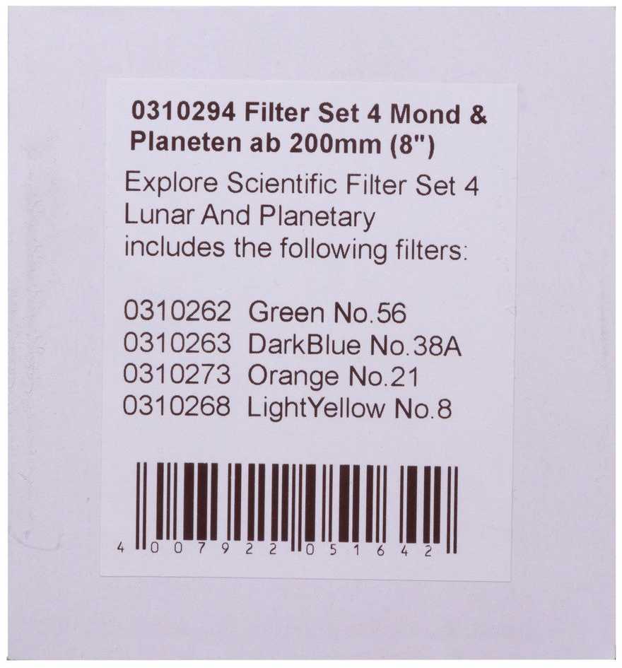Explore Scientific Filter Set 4 Moon & Planets from 200mm (8")