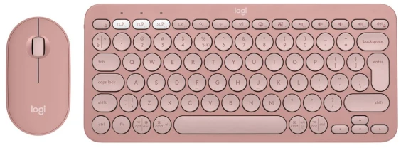 Klaviatūra ir pelė Logitech Pebble 2 Combo for Mac, rožinės spalvos