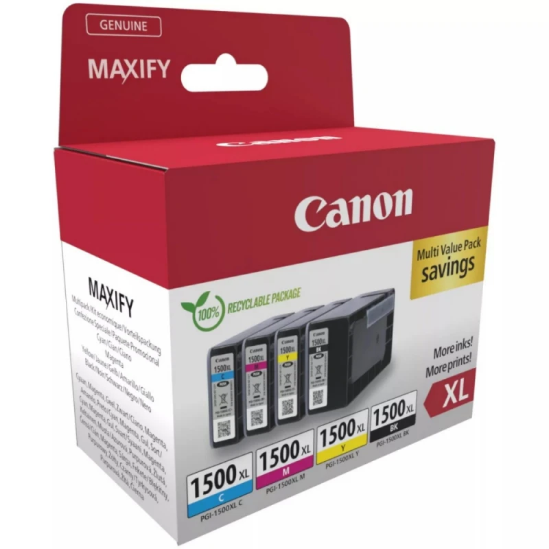 Canon PGI-1500XL C, M, Y, BK rašalo kasečių sudėtinė pakuotė