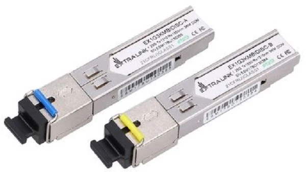 Šakotuvas EXTRALINK SFP 1.25G WDM 1310/1550nm SM 3km SC pora, skirta HP/Aruba