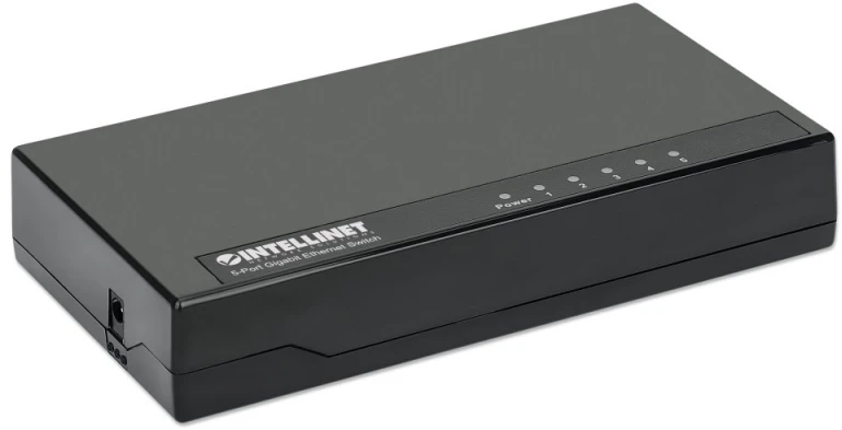 Šakotuvas Intellinet Manhattan 5-Port Gigabit Ethernet jungiklis, darbalaukio dydis, plastikinis, IEEE 802.3az (Energy Efficient Ethernet), Juodas, 561747