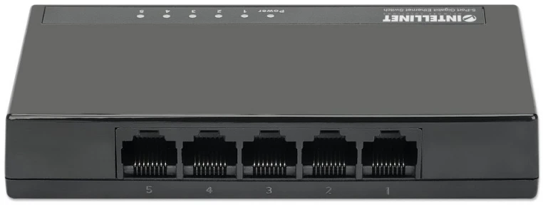 Šakotuvas Intellinet Manhattan 5-Port Gigabit Ethernet jungiklis, darbalaukio dydis, plastikinis, IEEE 802.3az (Energy Efficient Ethernet), Juodas, 561747