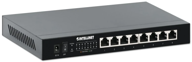 Šakotuvas „Intellinet 561938“ komutatorius 2.5G, 10/100/1000/2500, 8x RJ45 PoE+ 100W