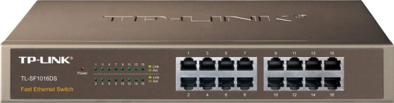 Šakotuvas TP-LINK 16port 10/100M Switch Plieninis dėklas