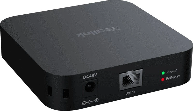 Šakotuvas Yealink RCH40 E2, Gigabit Ethernet, 10/100/1000, IEEE 802.3af, IEEE 802.3at, Juoda, PoE-Max, Maitinimas, DC, PoE