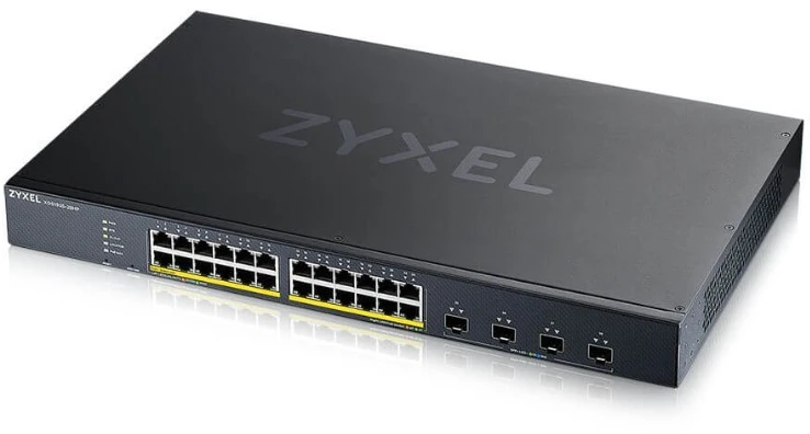 Šakotuvas ZYXEL XGS1935-28HP, 28 prievadų LITE-L3 išmanusis valdomas POE komutatorius, 24x gigabito POE ir 4x 10G SFP+, hibridinis režimas, autonominis arba „Nebulaflex“ debesis, 375 vatų POE (5 metų garantija)