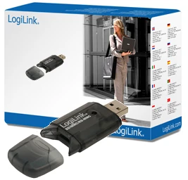 LogiLink Prisijungti | USB 2.0 išorinis kortelių skaitytuvas, skirtas MMC, RS-MMC, SD ir SD HC
