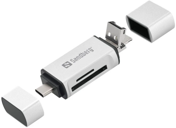 Sandberg kortelių skaitytuvas USB-C+USB+MicroUSB