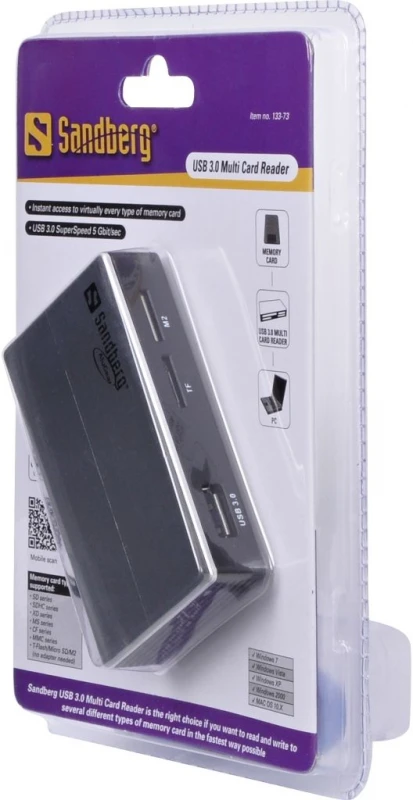 Sandberg USB 3.0 kelių kortelių skaitytuvas