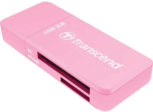 TRANSCEND kortelių skaitytuvas USB 3.1 Gen 1 SD/Micro SD, rožinis