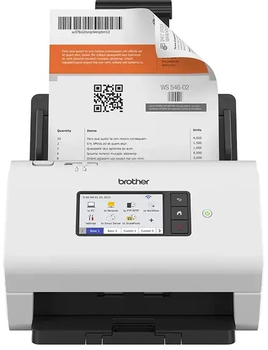 Skeneris BROTHER ADS-4900W DOCUMENT SCANNER, A4, DUPLEX, USB, LAN, WIFI, 60PPM