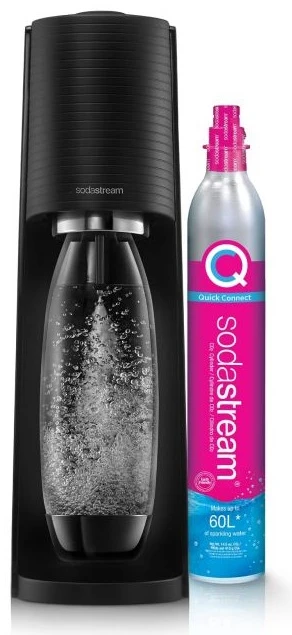 Gėrimų gaminimo aparatas SodaStream Terra juodas +2 buteliukai