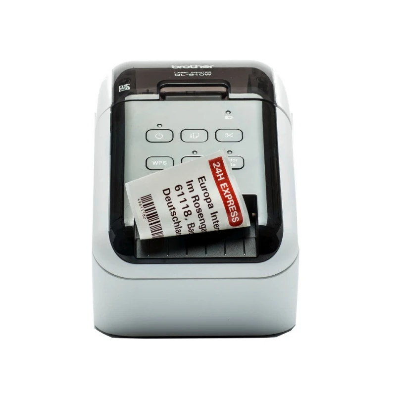 BROTHER etikečių spausdintuvas QL-810W - 62mm, terminis spausdinimas, USB WIFI Profi etikečių spausdintuvas / papildomai įsigijus DK-22251 print red /