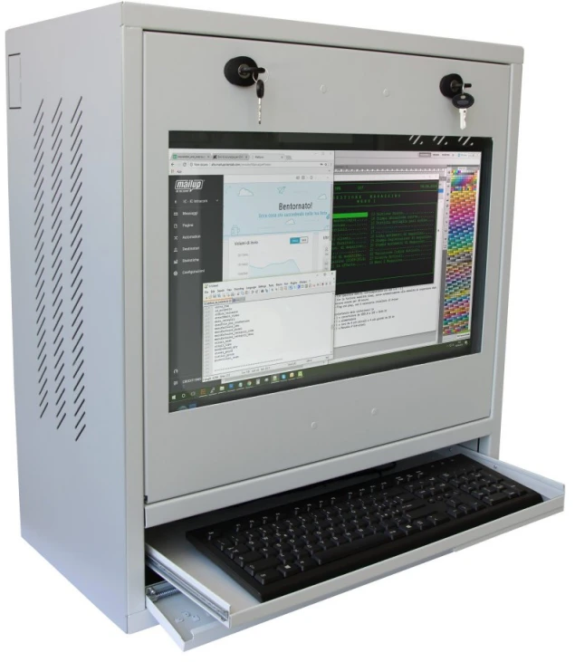 TECHLY PC LCD monitorius ir klaviatūros saugos spintelė 22 colių Pilkas