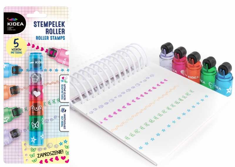 STAMP ROLLER KIDEA 5in1 antspaudai, spalvingi raštai užrašams