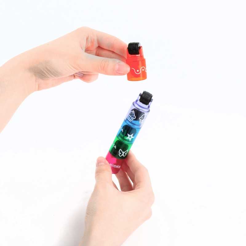 STAMP ROLLER KIDEA 5in1 antspaudai, spalvingi raštai užrašams