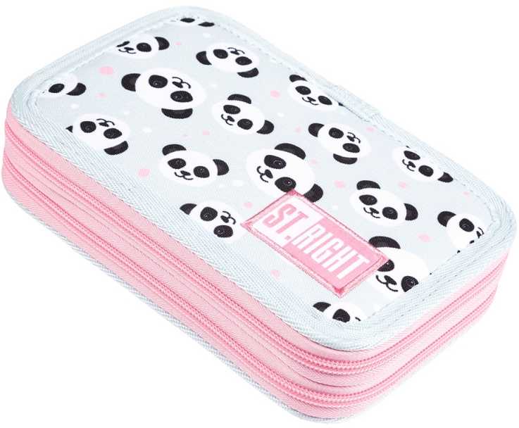 ST.RIGHT Pieštukas Case with Equipment Double Pencils Markers Pilkas Panda PC04 5326 Krepšys su įrangos dvigubai pieštukai žymekliai Pilka Panda PC04 5326
