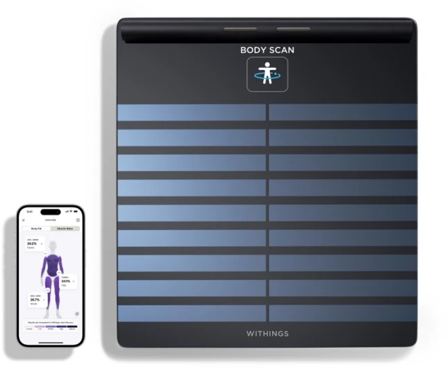 Išmaniosios vonios svarstyklės Withings Body Scan, Juodos