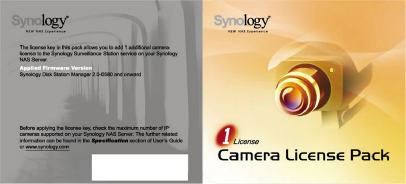 Serveris „Synology“ įrenginio licencija tinklo kameroms (X1)
