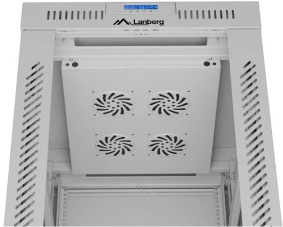 LANBERG laisvai pastatoma stelažinė spintelė 19/42U 600x800 stiklinių durelių LCD plokščias komplektas pilkas V2