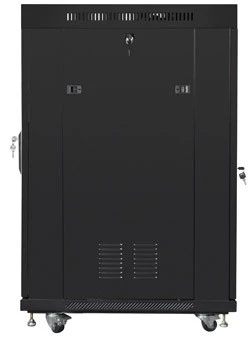 LANBERG FF01-6822-12BL laisvai pastatomas stovas 19 colių savaime surenkamas plokščias paketas 22U/ 600x800mm juodas su stiklinėmis durelėmis LCD