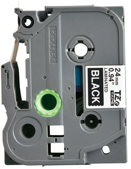 Brother | TZe-355 Laminated Tape | Baltas on Juodas | TZe | 8 m | 2.4 cm
