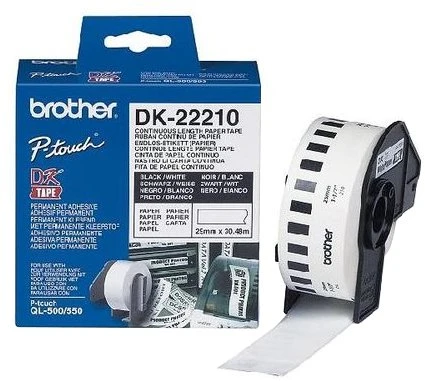 Brother Brolis | DK-22210 ištisinio ilgio popierinė etiketė | Baltas | DK | 29 mm | 30,5 m