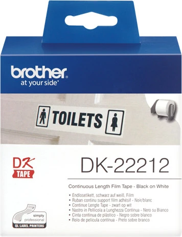 Brother plėvelės rulonas 62mm x 15,24m, baltas, 1vnt, DK22212, etikečių spausdinimui (DK22212)