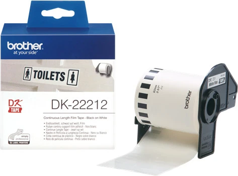 Brother plėvelės rulonas 62mm x 15,24m, baltas, 1vnt, DK22212, etikečių spausdinimui (DK22212)