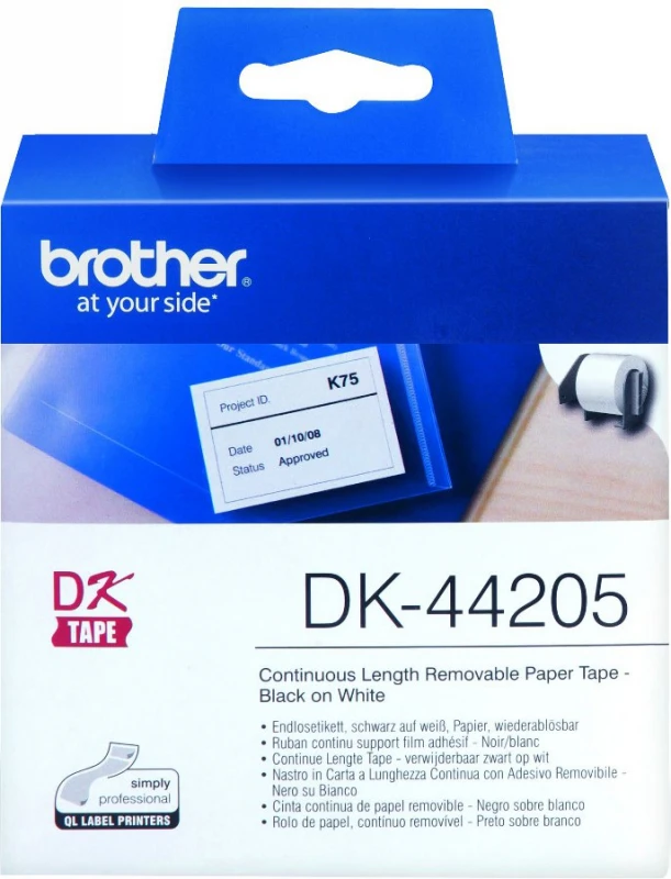 BROTHER DK44205 Baltas REM. PAP Juosta 62MM