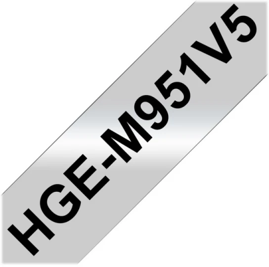 BROTHER HGEM951V5 24MM Juodas ON Matinis Sidabrinis - 5 PACK