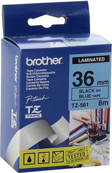 Brother TZe-561 etikečių juostelė Juoda ant mėlynos
