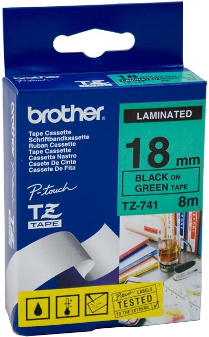 Brother BROLIS TZ741 18 Juodas ON Žalias