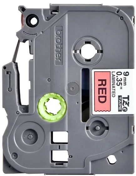 Brother | TZe-421 Laminated Tape | Juodas on Raudona | TZe | 8 m | 9 cm