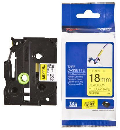 Brother BROLIS TZEFX641 18 Juodas ON Geltonas FLEX