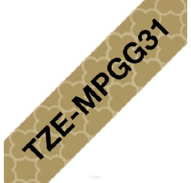 BROTHER TZEMPRG31 12 Juodas ON GOLD GEOMETRIC