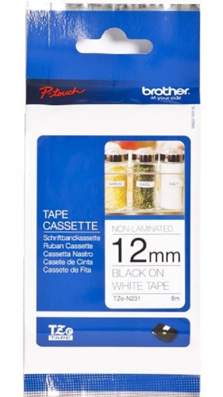 Brother BROLIS TZEN231 12 Juodas ON Baltas