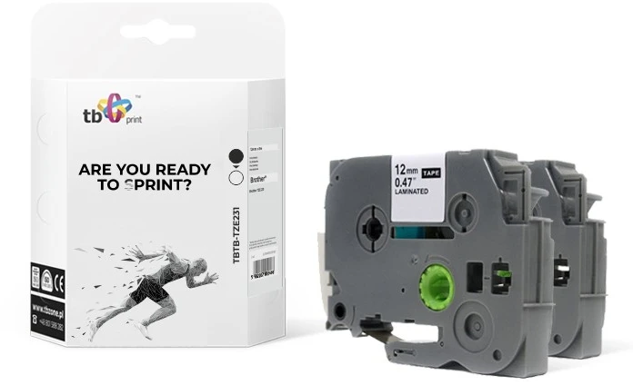 Tb Print TB spausdinimo juosta TBTB-TZE231 Brother juoda ant balto 12x8mm 2vnt.