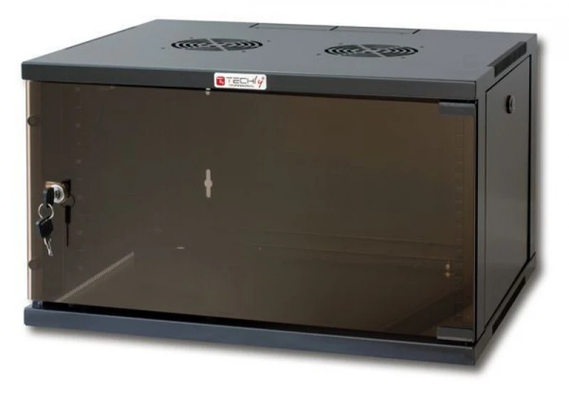 TECHLY 19inch Wall Network Rack 9U Gylis 600 Juodas Assembled