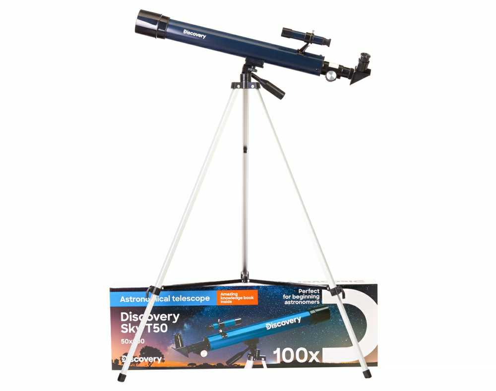 Teleskopas Discovery Sky T50 su knyga