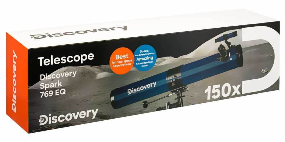 Teleskopas Teleskop Levenhuk Discovery Spark 769 EQ su książką