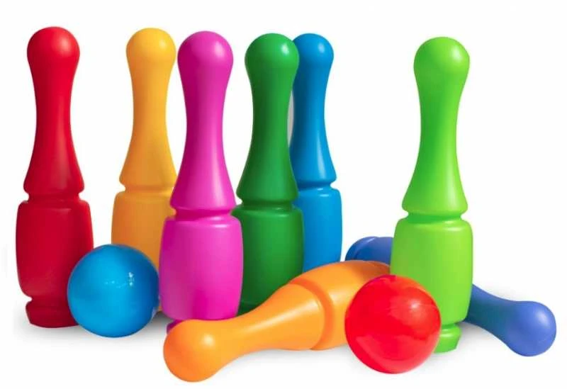 Czako tpk1 SPALVINGI PLASTIKINIAI BOULINGO KAMULIAI STOVAS 11 ELEMENTŲ.