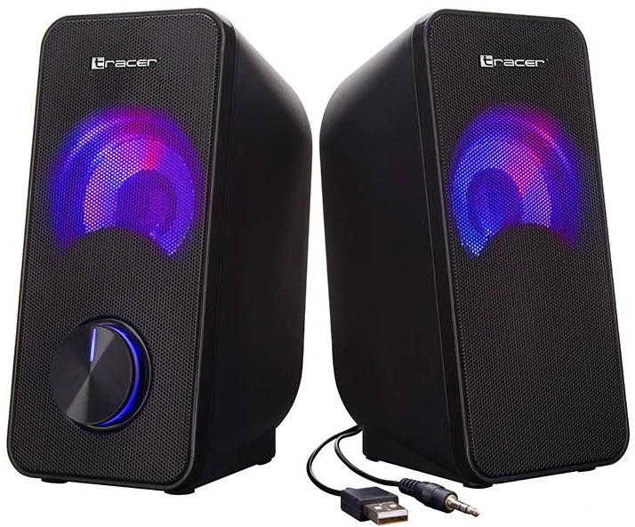Kompiuterio kolonėlės TRACER TRAGLO46366 Garsiakalbiai 2.0 Loop RGB USB